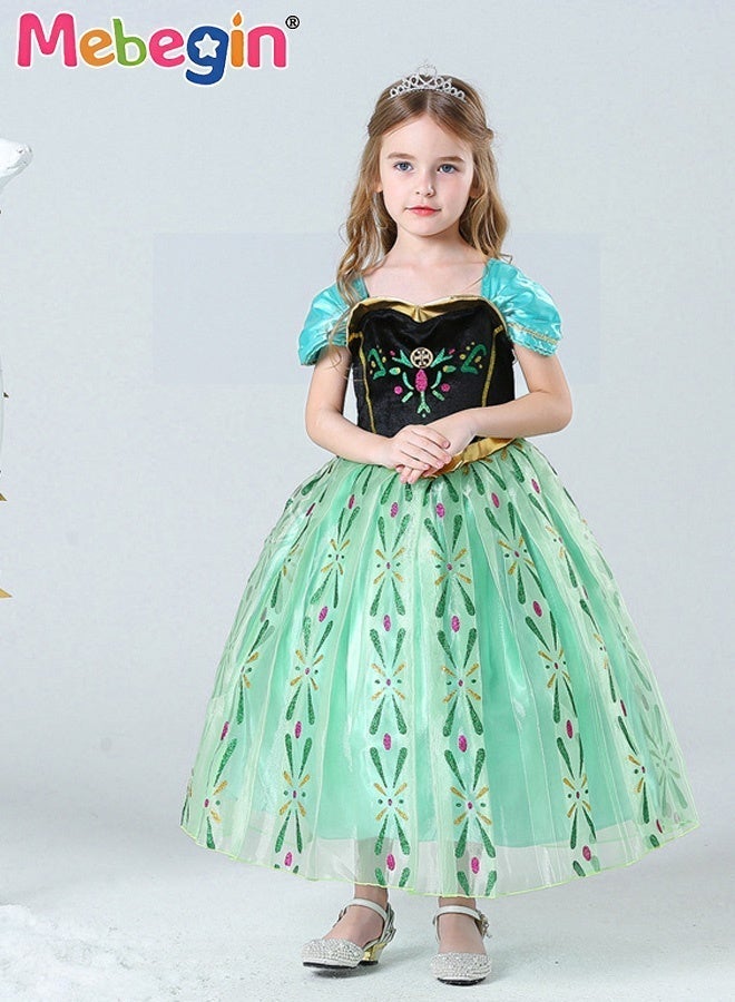 MEBEGIN Deluxe Princess Costume Set with 5PCS Accessaries, Fancy Elegant Tull Dress for Girls, Fairy Dress with Exquisite Patterns, Suitable for Party, Birthday, Funfair, Stage Performance, Cosplay and Any Other Special Occasions - Image 4
